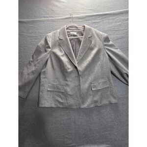 Le‎ Suit Woman Grey Textured Two Button Blazer Jacket Plus Size Professional